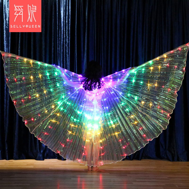 Kids 172 Leds Belly Dance Isis Wing Led Dance Cape or Capes With Telescopic Stick